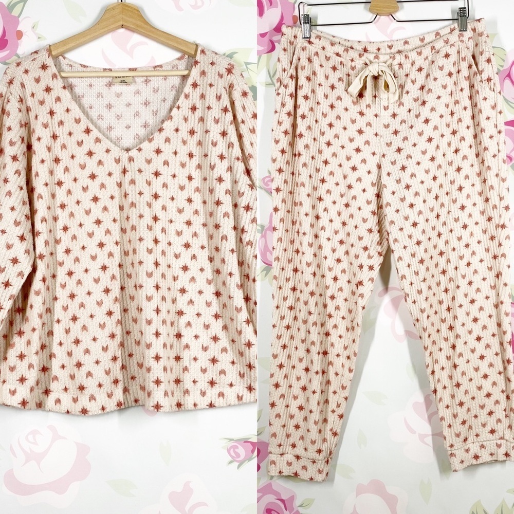 SOMA Printed Waffle Knit Lounge Pajama Bottom Pants XL - Picture 8 of 8